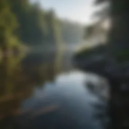 A serene lake in Pennsylvania known for pike fishing