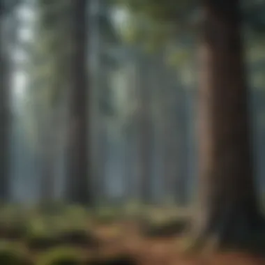 Diverse Pine Tree Landscape A diverse landscape featuring various species of pine trees