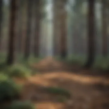 Ecological Impact of Pine Forest A forested area showcasing the ecological impact of pine trees