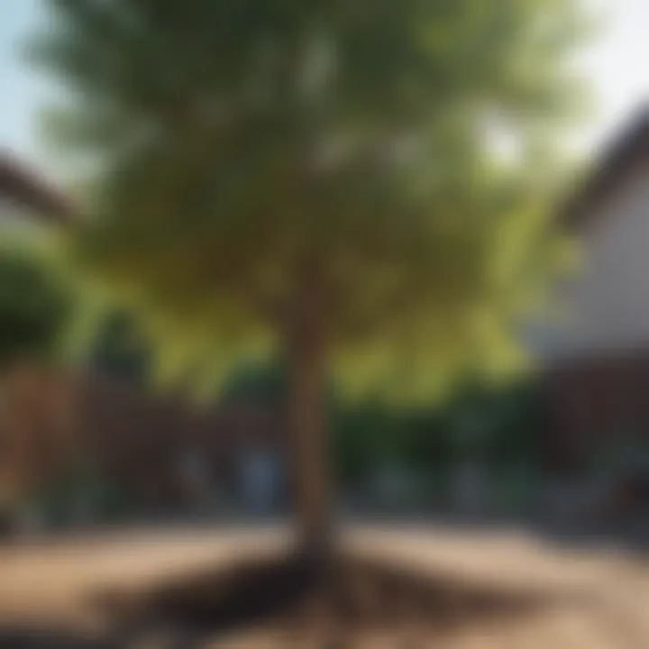 Planting a new tree in a residential yard