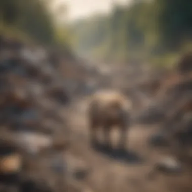 Pollution Impact on Wildlife Pollution from construction trash dumps affecting wildlife habitats