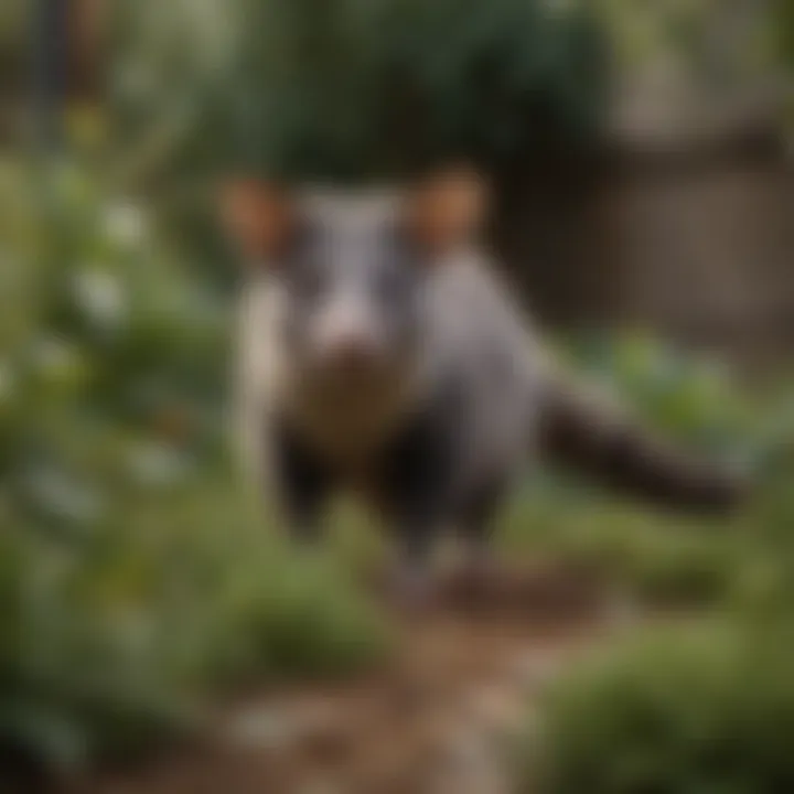 A well-maintained garden with possum-proof features, demonstrating prevention strategies.