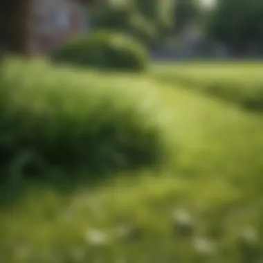 Healthy Lawn with Grass Clippings Lush green lawn with freshly cut grass clippings