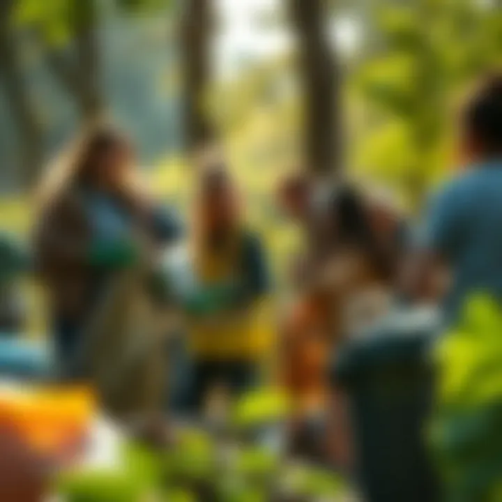 Engaging in Local Clean-Up A group of individuals participating in a local clean-up event