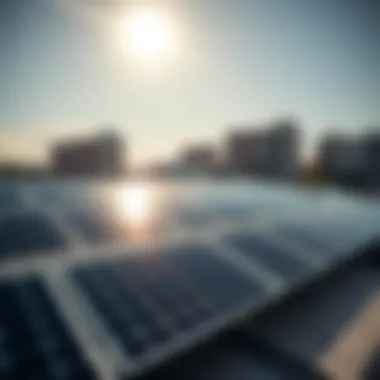 Harnessing Solar Energy Solar panels absorbing sunlight on a modern rooftop