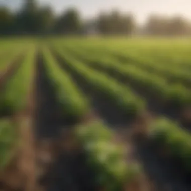 Lush green field with diverse crops representing sustainable agriculture