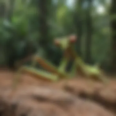 Masterful Hunting Tactics of the Praying Mantis Praying Mantis in Ambush Position