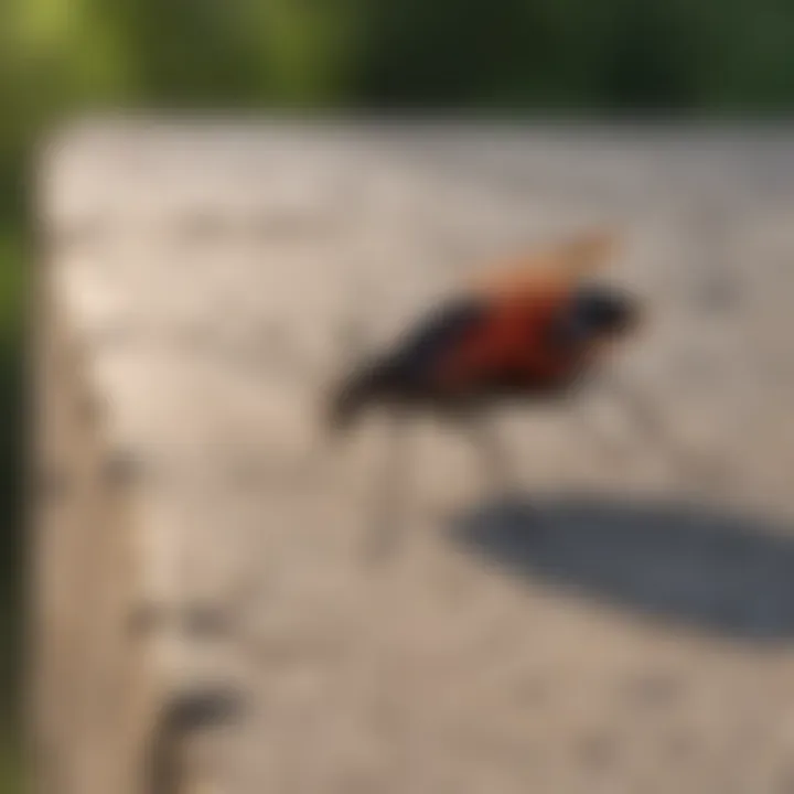 A homeowner using natural repellents to deter boxelder bugs around their property.