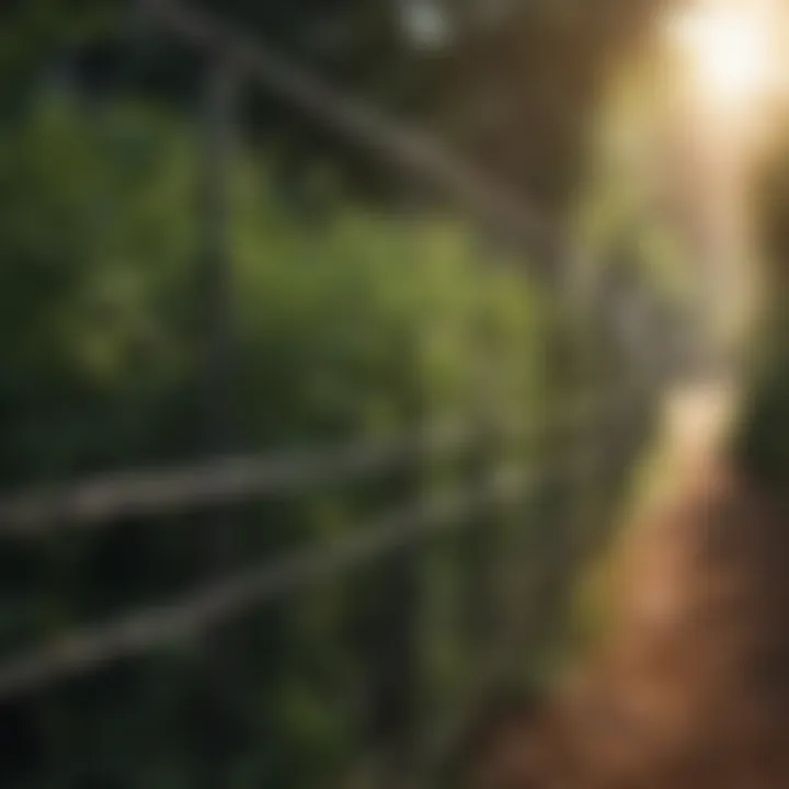 Close-up of animal-resistant fencing around plants