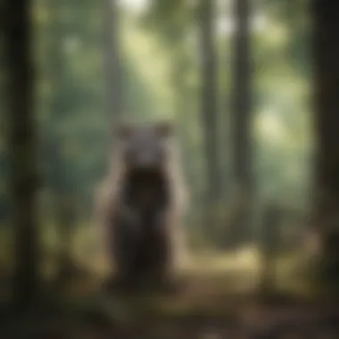 Guardian Barrier: Raccoon Fence in a Lush Forest Setting Raccoon Fence in Forest