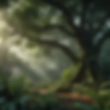 Lush Rainforest Depicting Altered Habitats Rainforest Canopy Showing Biodiversity