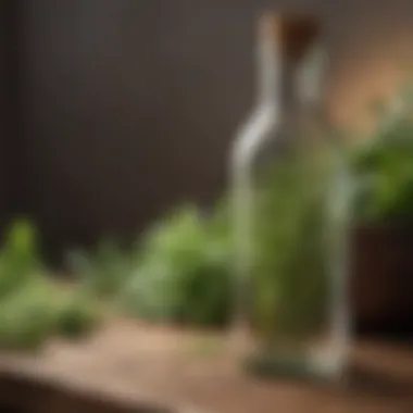 Eco-Friendly Glass Bottle with Fresh Herbs