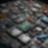Detailed view of disassembled ATM components for recycling