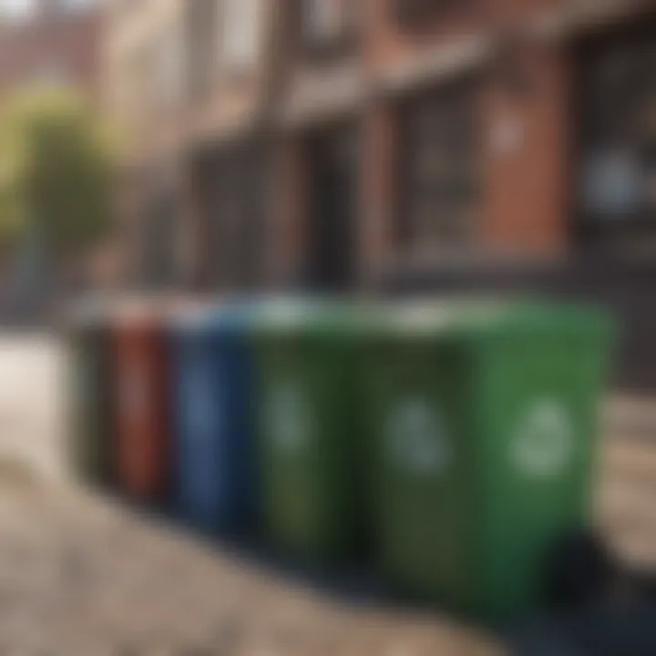 Recycling Bins in Urban Setting