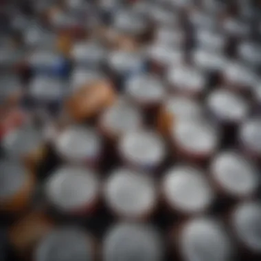 Aluminum Cans Awaiting Recycling A visually striking illustration of aluminum cans ready for recycling.