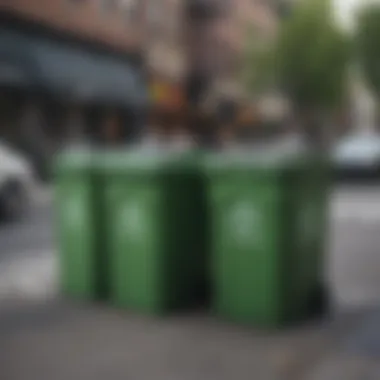 Diverse Recycling Bins in NYC Recycling bins in New York City
