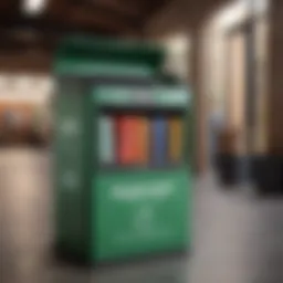 Battery recycling bin in a community center