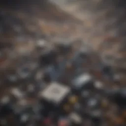 Illustration of electronic waste pile in a landfill