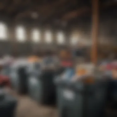 Recycling Initiatives for Old Textiles Textile recycling bins at an eco-friendly facility