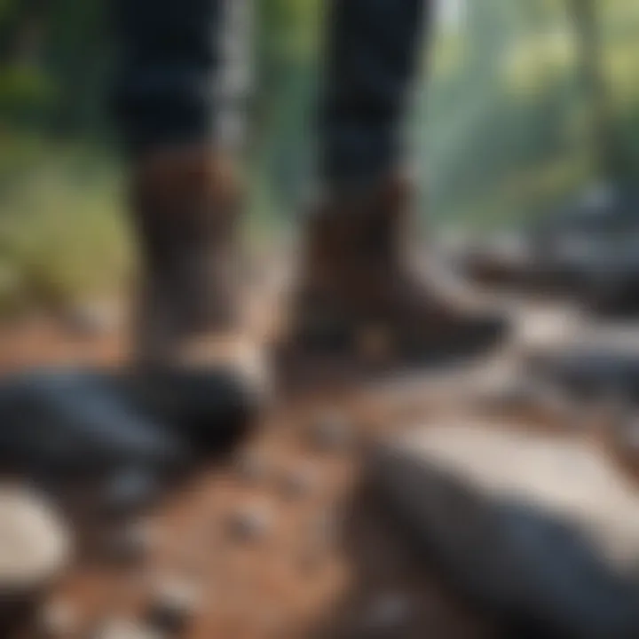 Hiking Boots on Rocky Trail