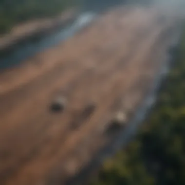 Aerial view of Royal Carting Dump affecting surrounding ecosystem