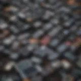 A collection of obsolete cell phones ready for recycling