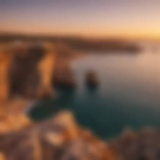 Panoramic view of Sagres coastline at sunset