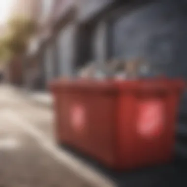 Overflowing Salvation Army dumpster showcasing community generosity