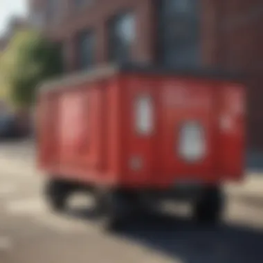 Iconic red Salvation Army dumpster adorned with donation stickers