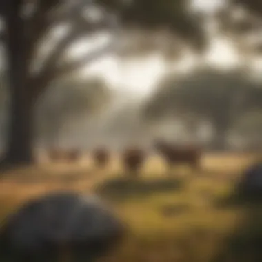 Serene Savannah Landscape Savannah Habitat with Grazing Animals