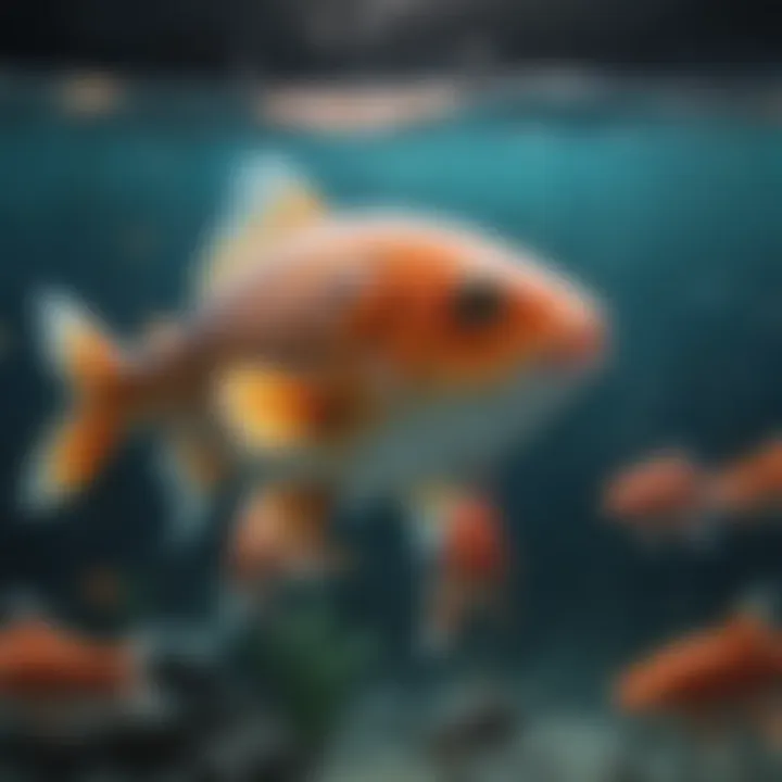 School of fish swimming in crystal-clear waters