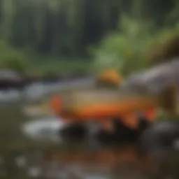 Beautiful brook trout in a clear stream