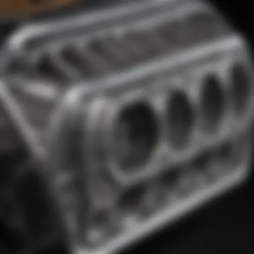 Close-up of a catalytic converter showcasing its unique structure