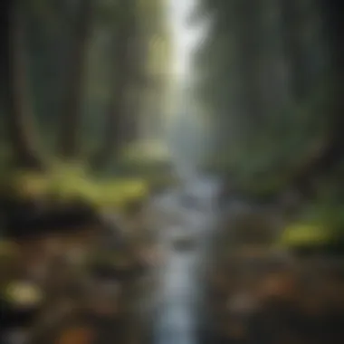 Tranquil Creek Meandering Amidst Woodland Beauty Serene Creek Flowing Through Woodland Creek