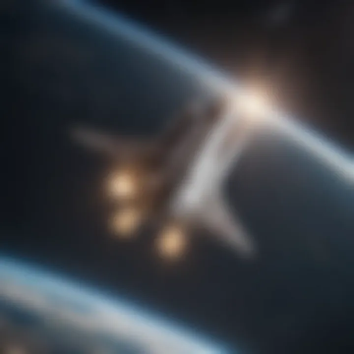 Shuttle leaving Earth's atmosphere