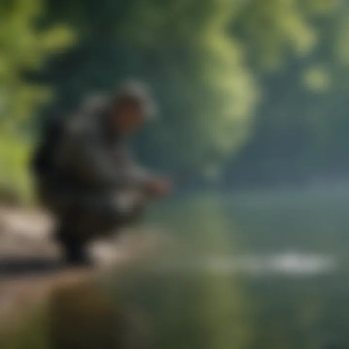 A skilled angler casting a perfect line into the crystal-clear waters of Lake Erie