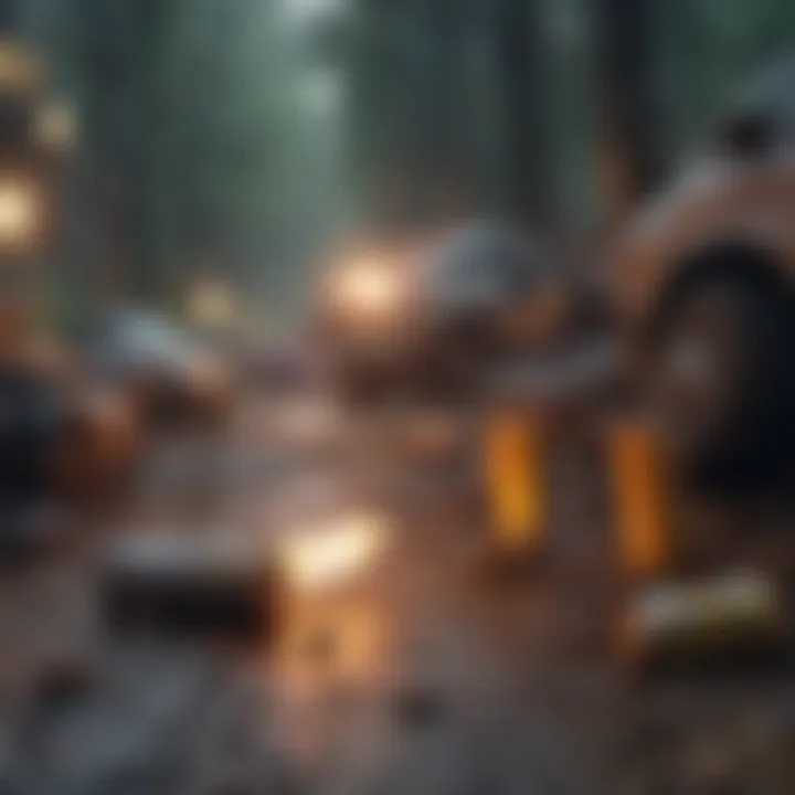Illustration depicting the environmental impact of battery waste
