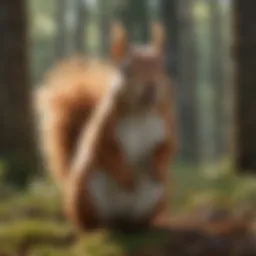 Squirrel in forest habitat