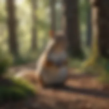 Tranquil Squirrel Amidst Natural Setting Squirrel peacefully roaming in natural habitat