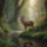 A panoramic view of a diverse ecosystem showcasing rich flora and fauna