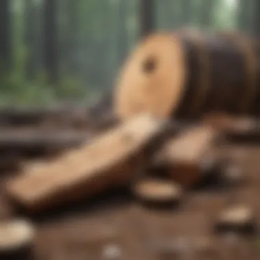 Sustainable practices in wood disposal showcased in a serene environment
