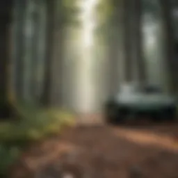 A lush forest representing carbon offsetting