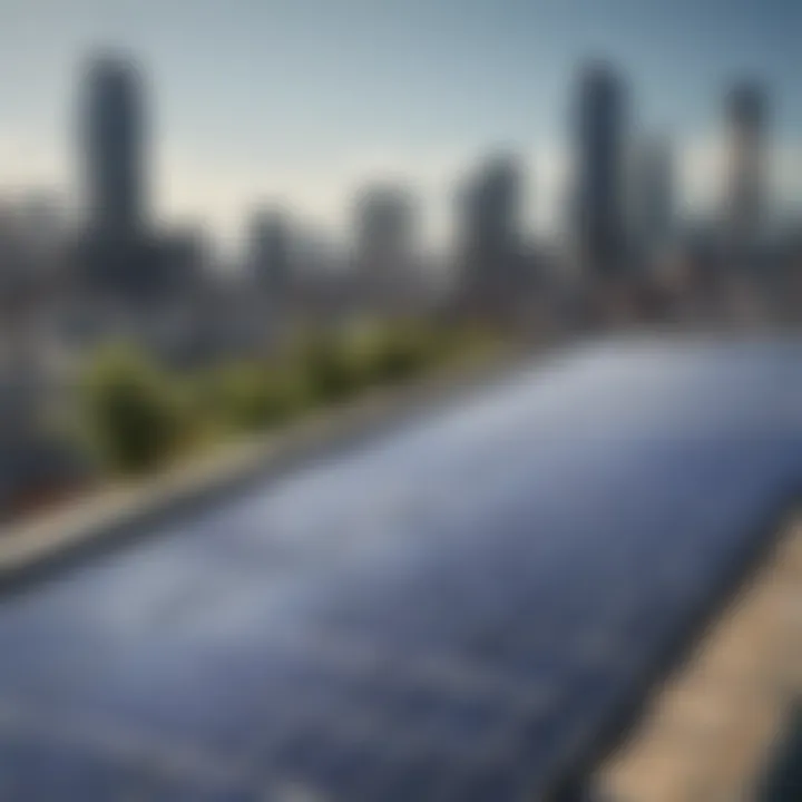 Solar panels on a contemporary rooftop