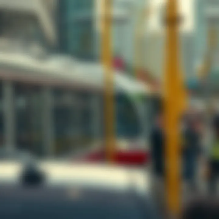 Public transportation system in a busy city