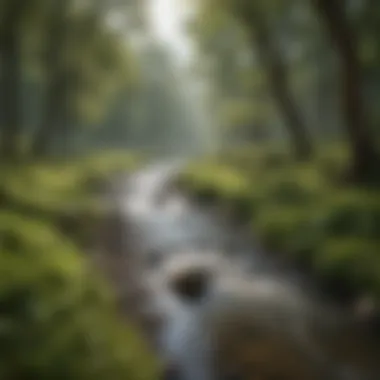 A serene river flowing through a lush green landscape, showcasing the potential of stream energy.