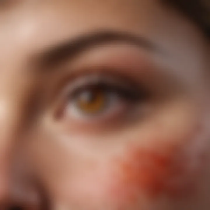 Illustration showing redness and inflammation due to sun allergy rash