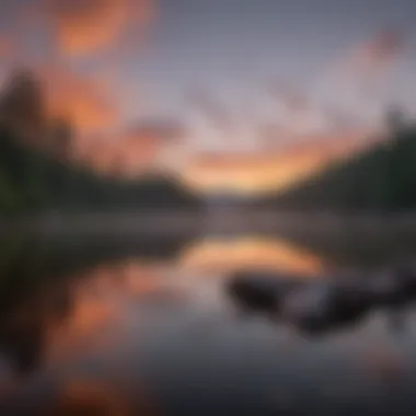 Sunrise over Mirror Lake at Lake Placid Camping