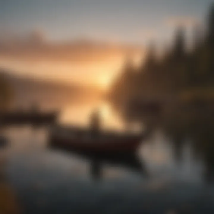 Traditional fishing boats at sunrise in a renowned salmon fishing region