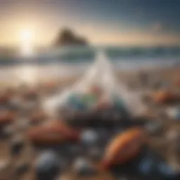 Illustration depicting the impact of plastic pollution on marine life