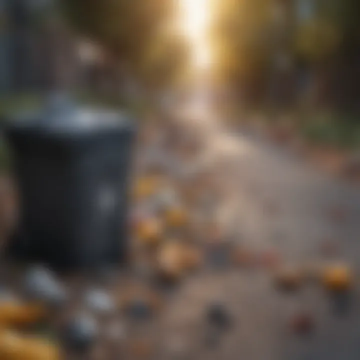 Visual representation of environmental impact from improper waste disposal